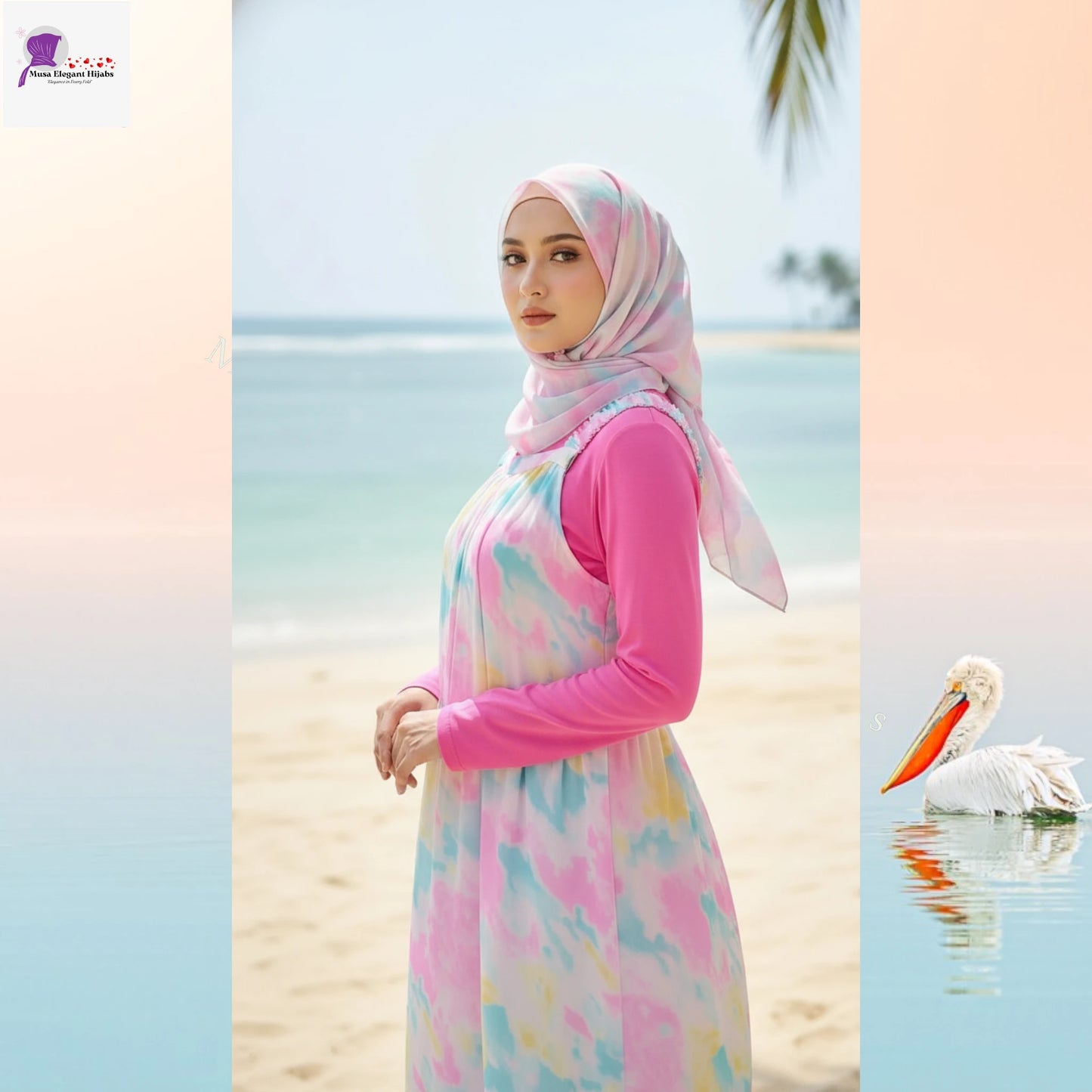 Pastel pink Safa Breeze Gown