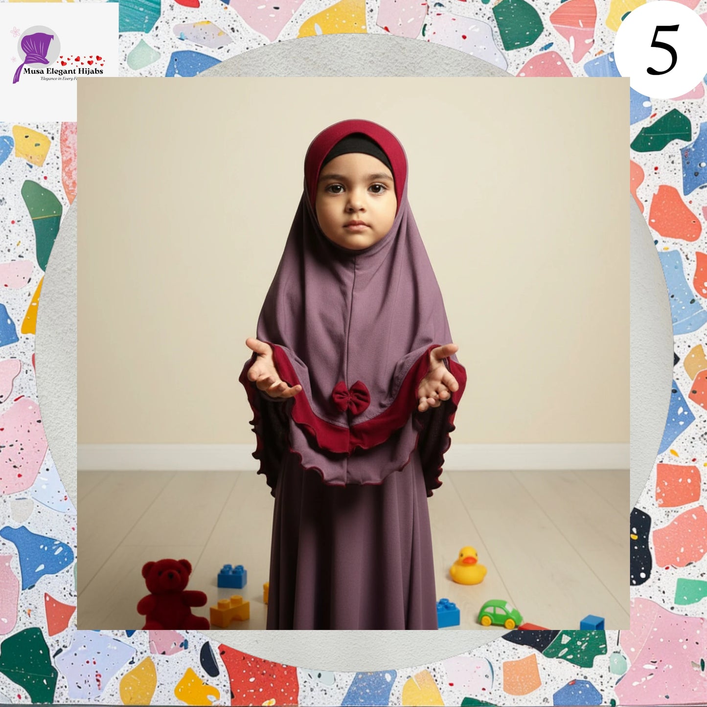 Little Noor Bow Hijabs - Onion Pink