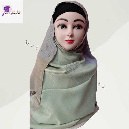 Zareen Silk Hijab - Pistachio Ash