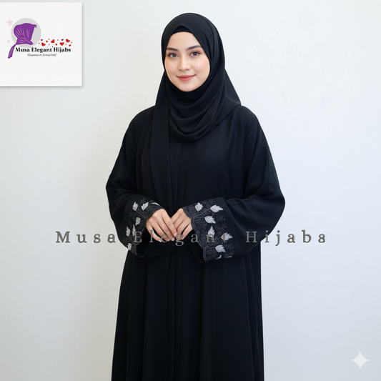 Black Embroidery Abaya