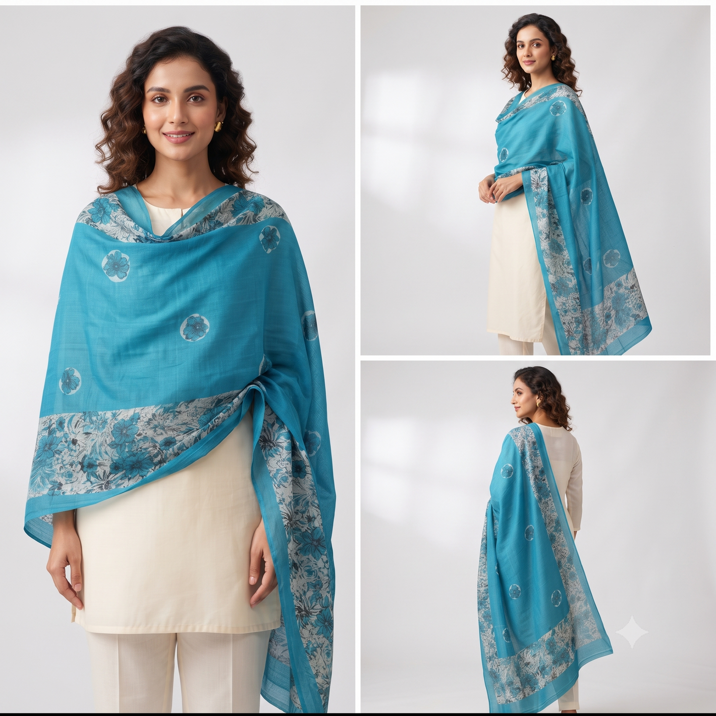 Beautiful Namaz Dupattas - Blue