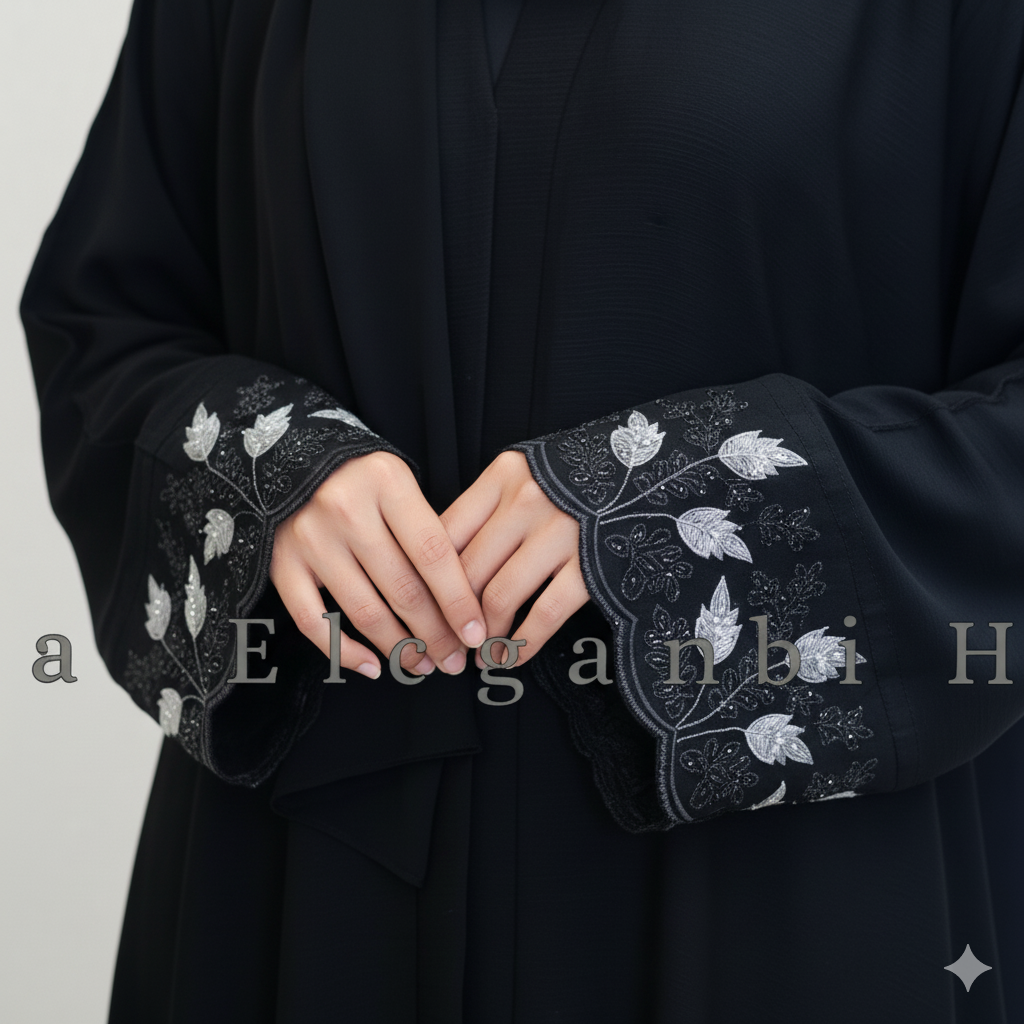 Black Embroidery Abaya