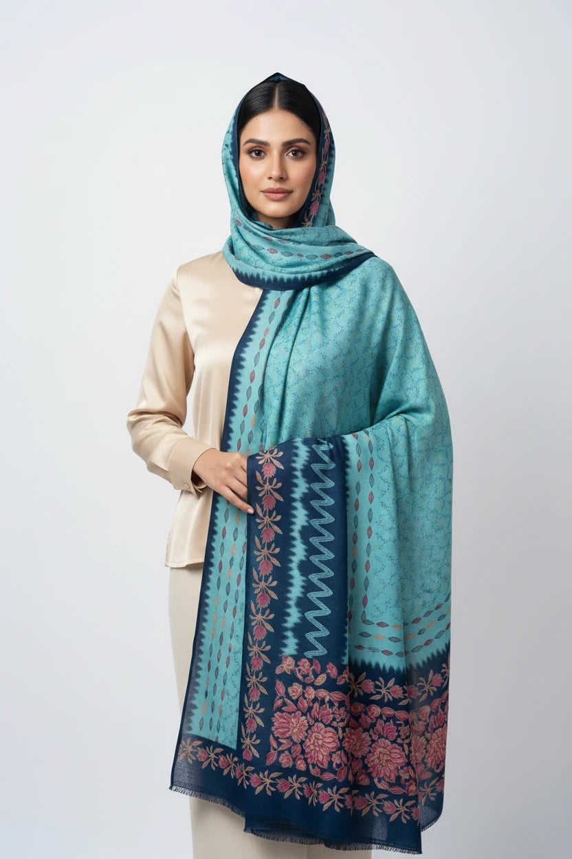 Beautiful Namaz Dupattas - Light Blue