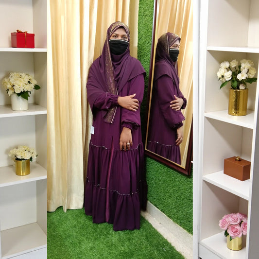 Purple Shrug Abaya