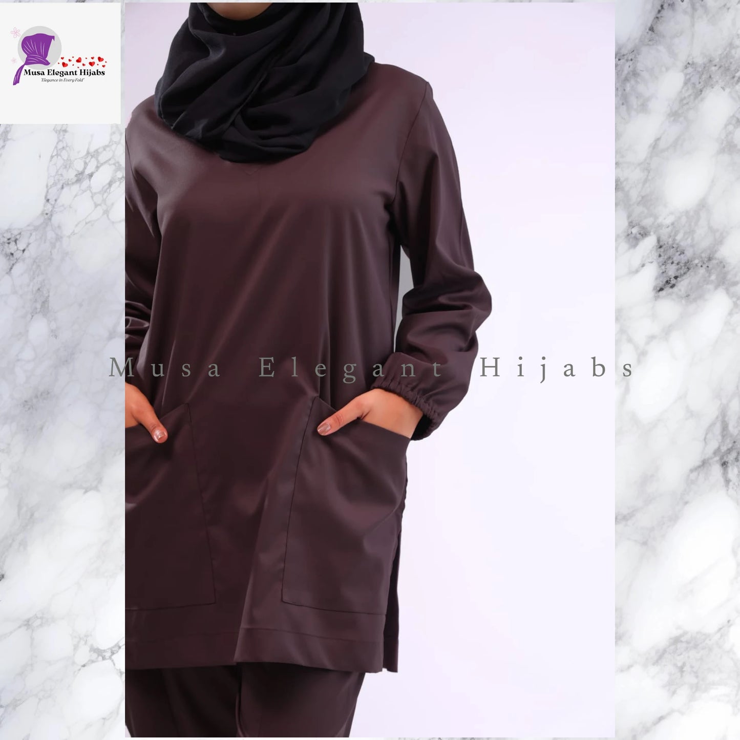 Modest Medical Scrubs - Matterhorn Brown