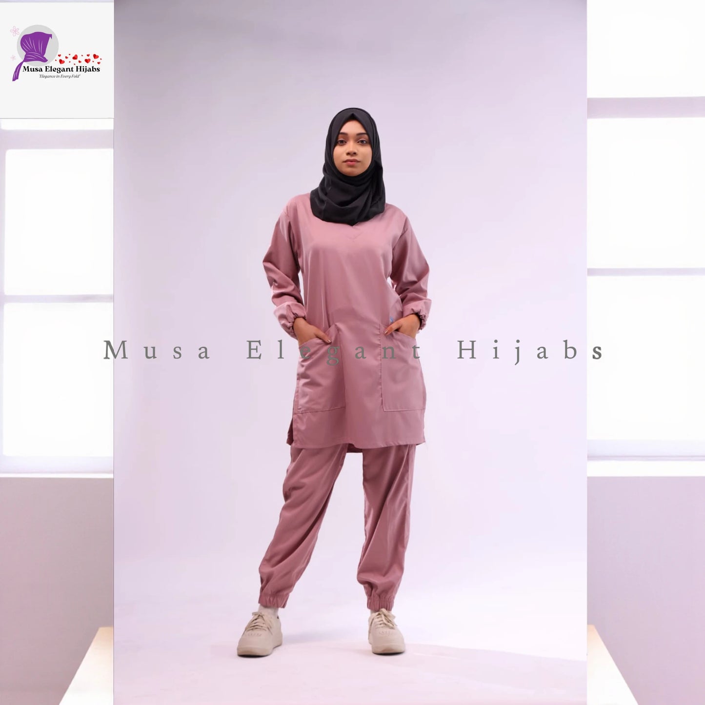 Modest Medical Scrubs - Soft Berry