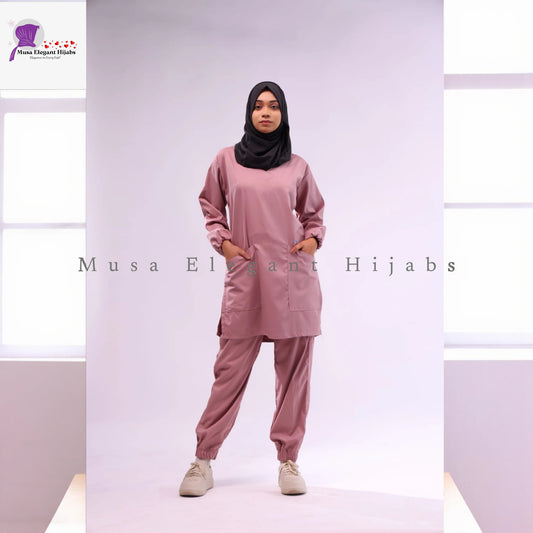 Modest Medical Scrubs - Soft Berry