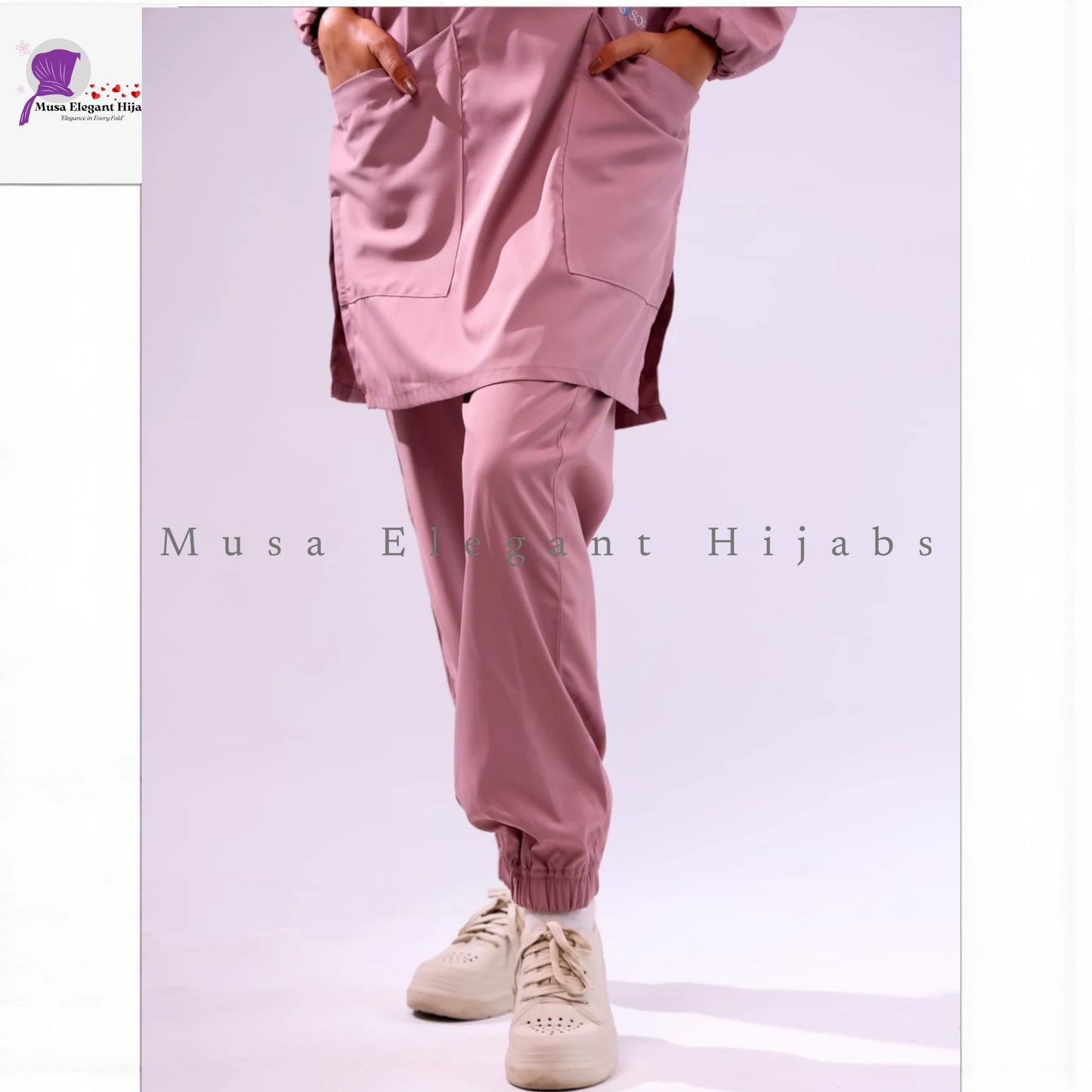 Modest Medical Scrubs - Soft Berry