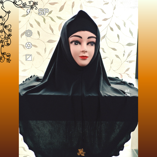 Black Ribbed Hijab