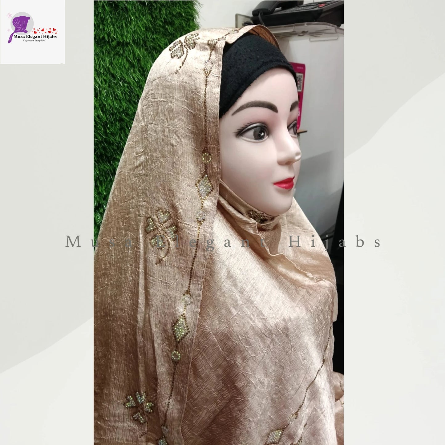 Zaraa Luxe Hijabs - Champagne Gold