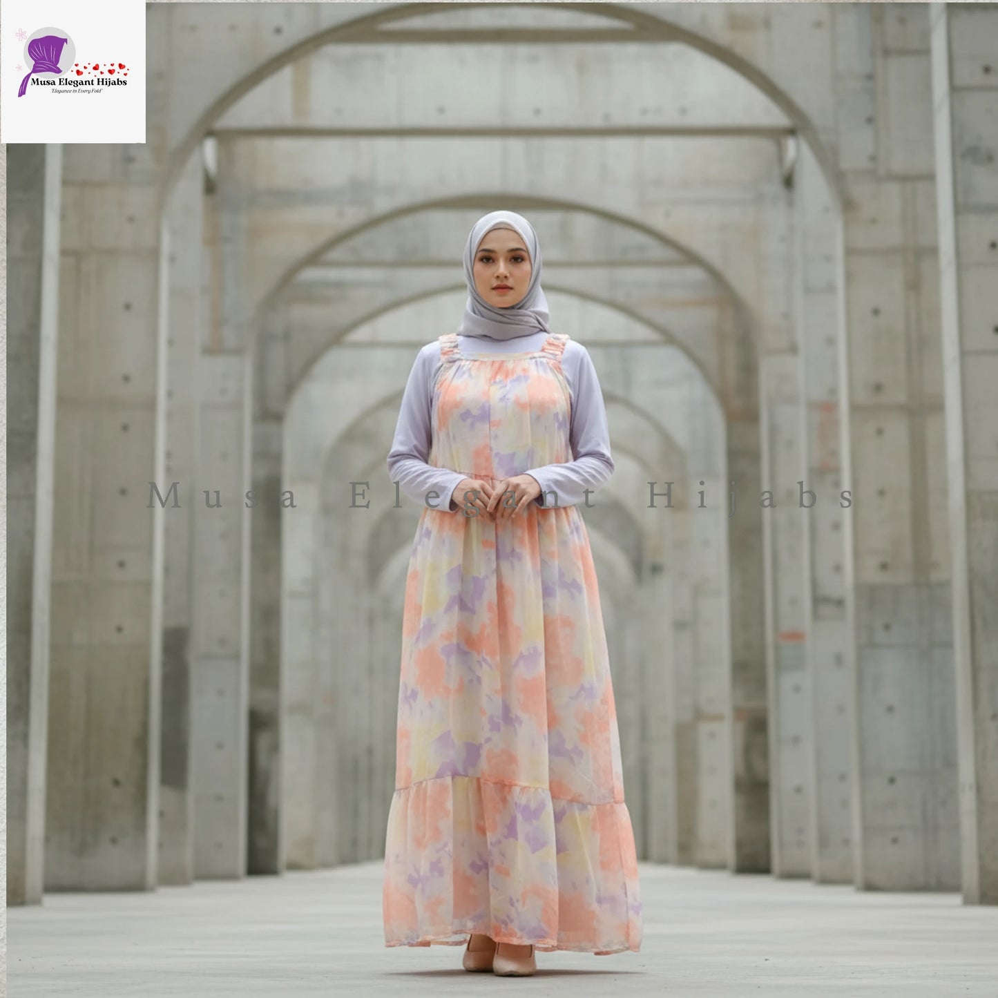 Lavender Orange Safa Breeze Gown