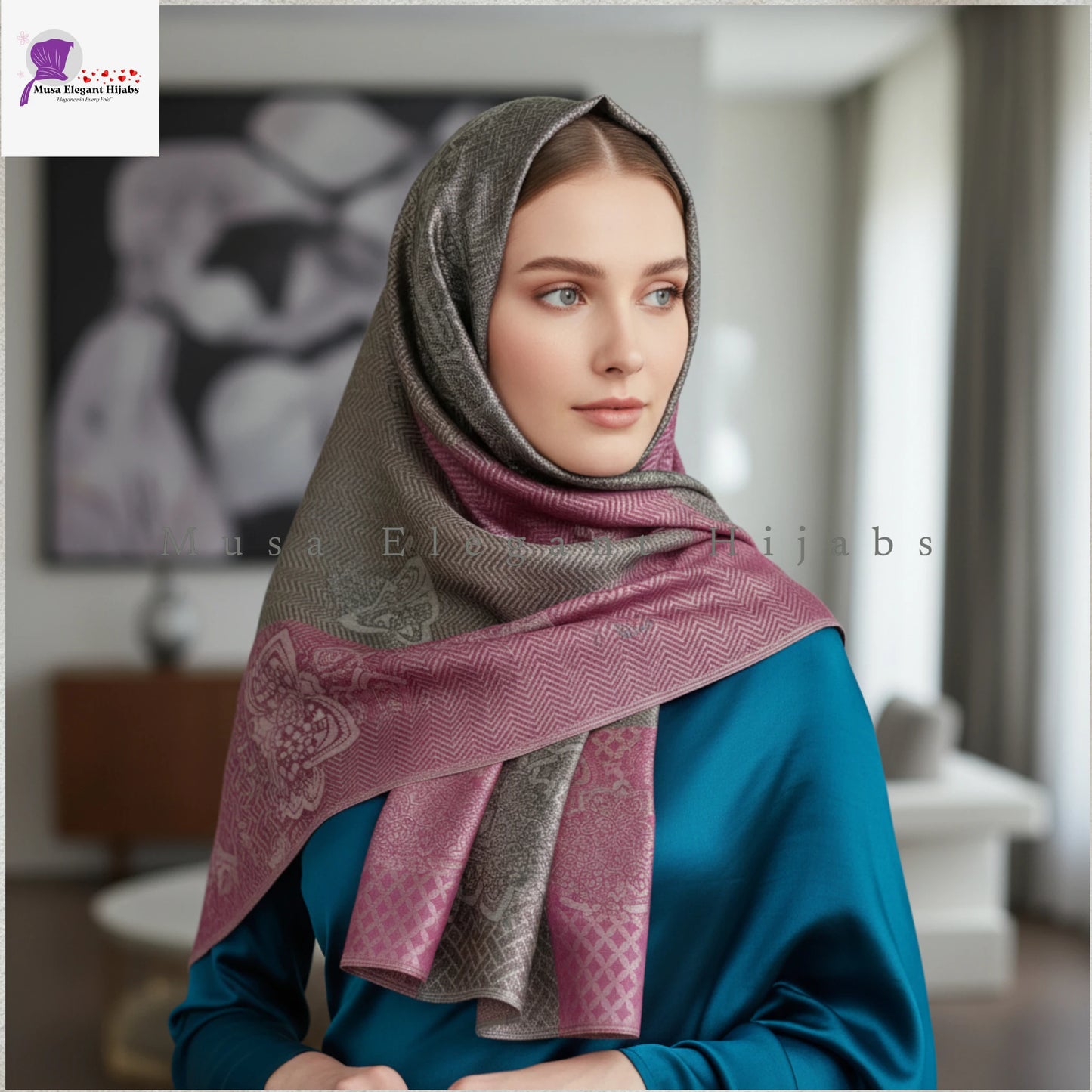 Zareen Silk Hijab - Mulberry Rose Taupe