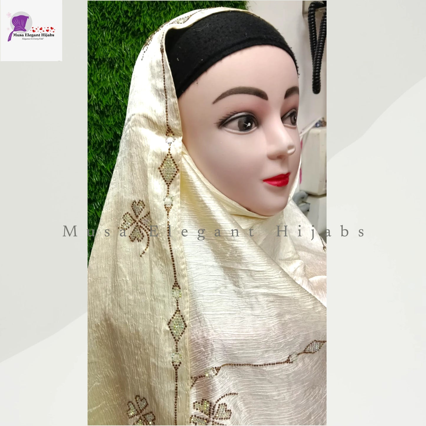 Zaraa Luxe Hijabs - Ivory Cream