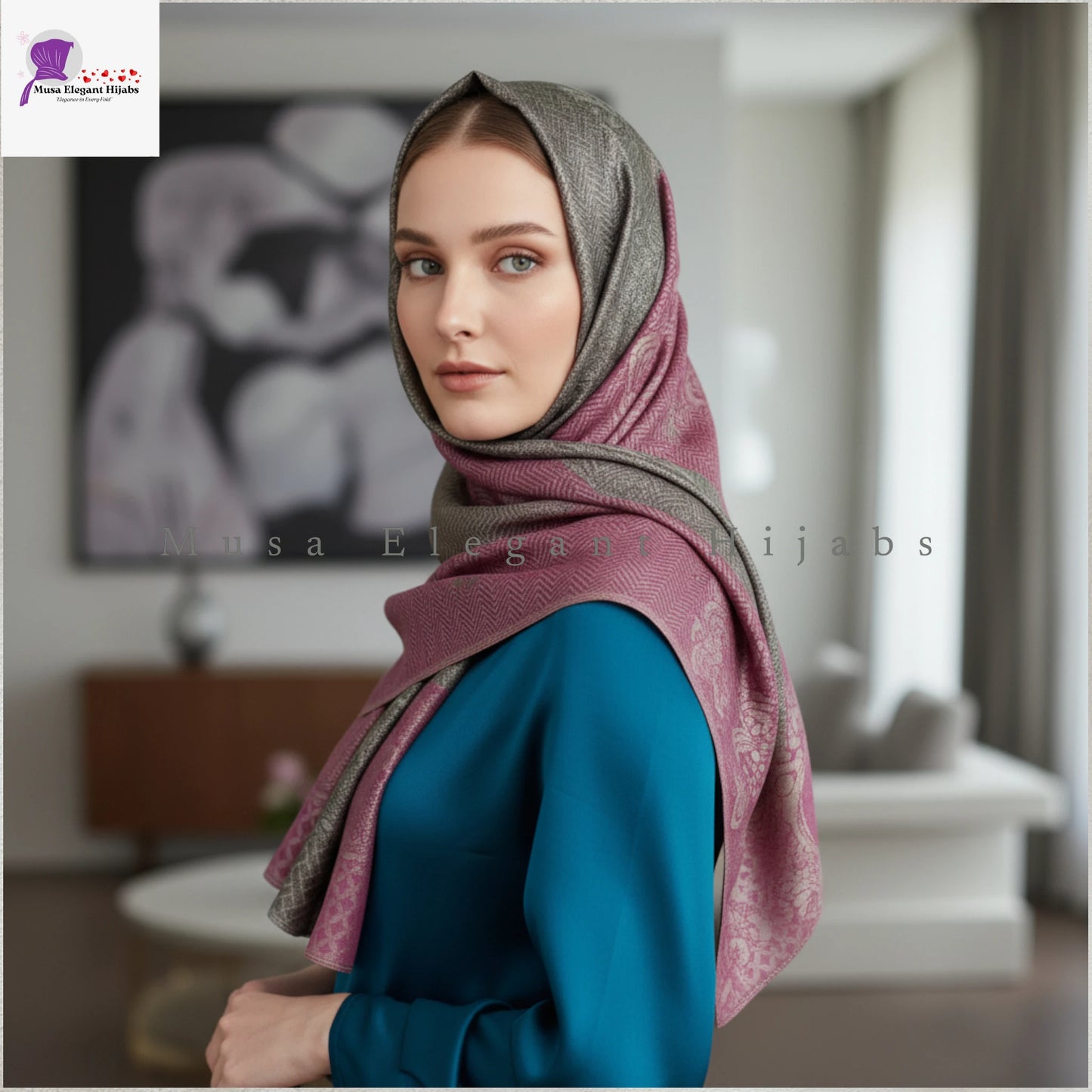 Zareen Silk Hijab - Mulberry Rose Taupe