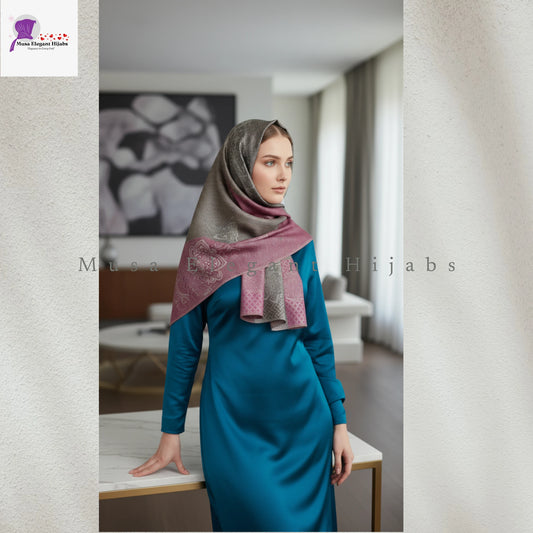 Zareen Silk Hijab - Mulberry Rose Taupe