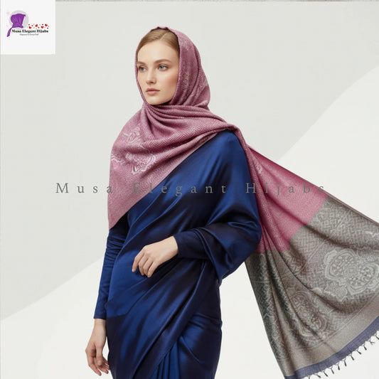 Zareen Silk Hijab - Mulberry Rose Taupe