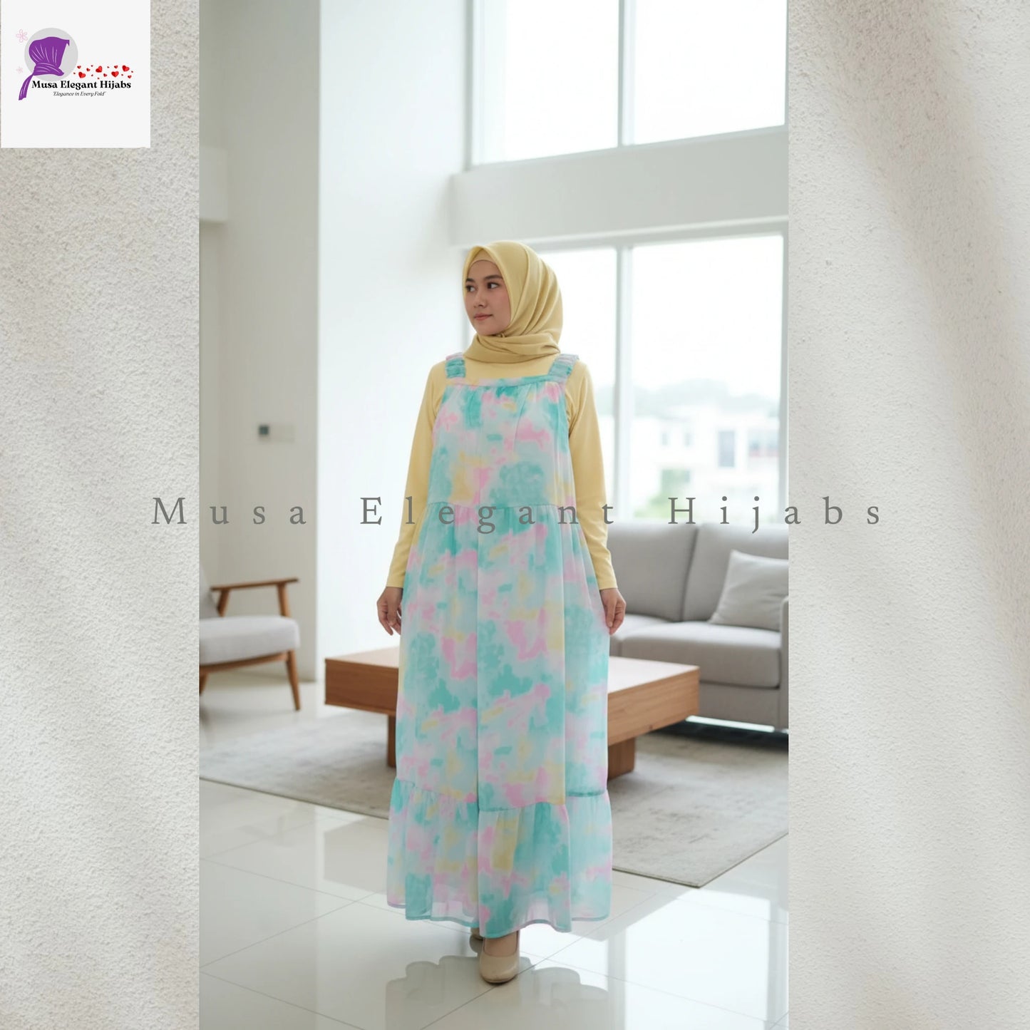 Yellow mint Safa Breeze Gown