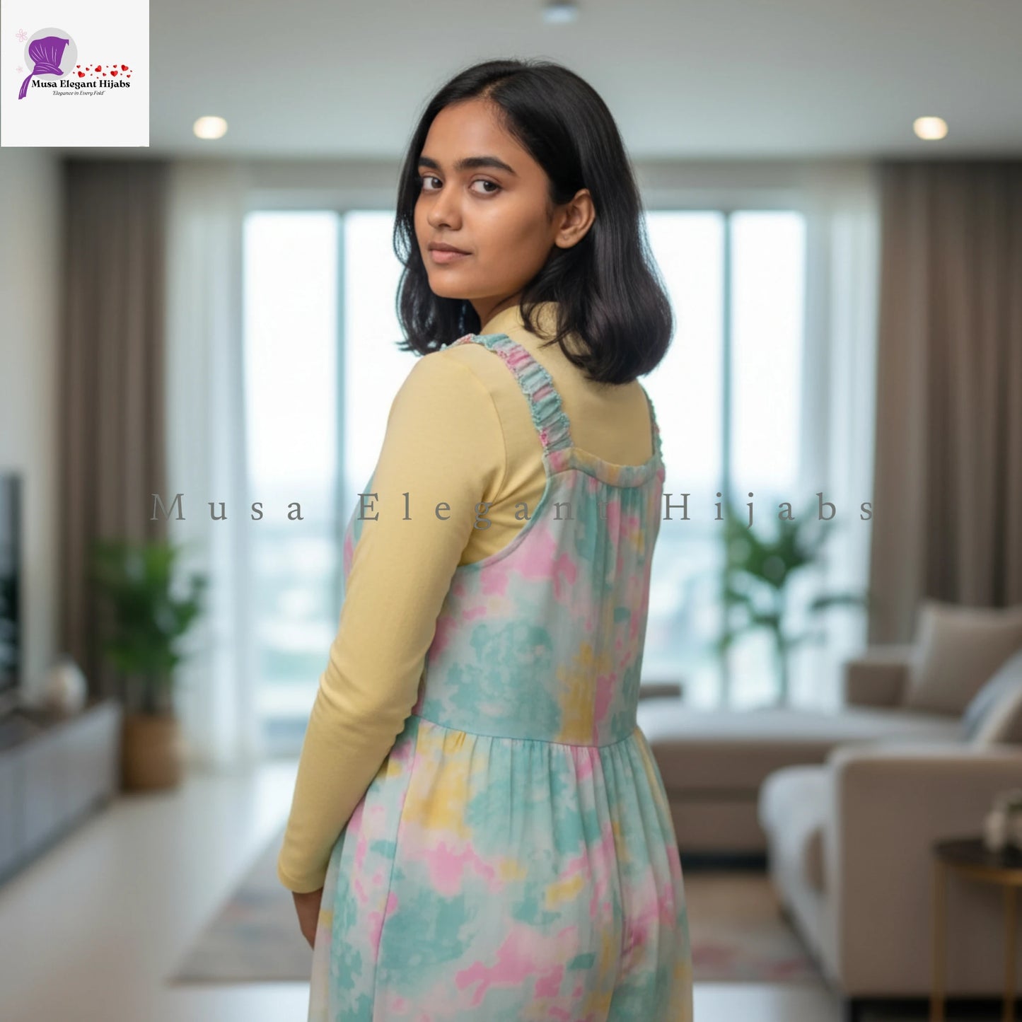 Yellow mint Safa Breeze Gown