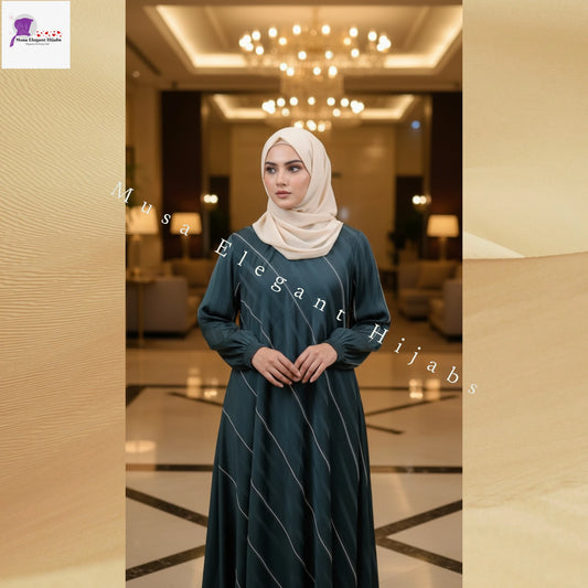 TealGreen Flared Abaya