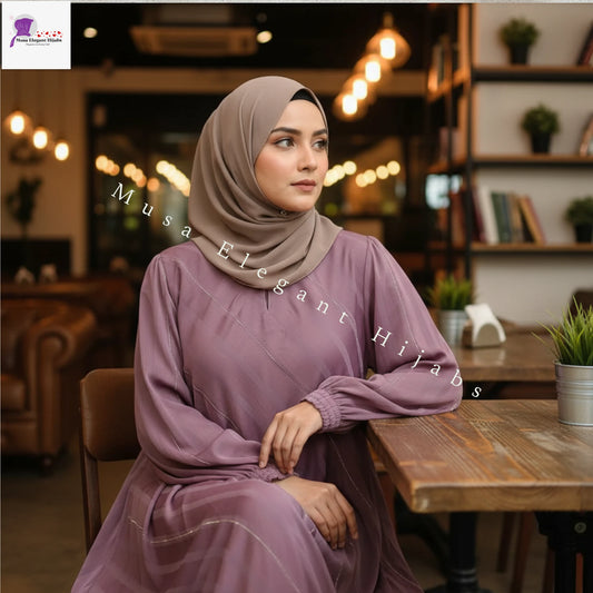 Dusty Mauve Flared Abaya