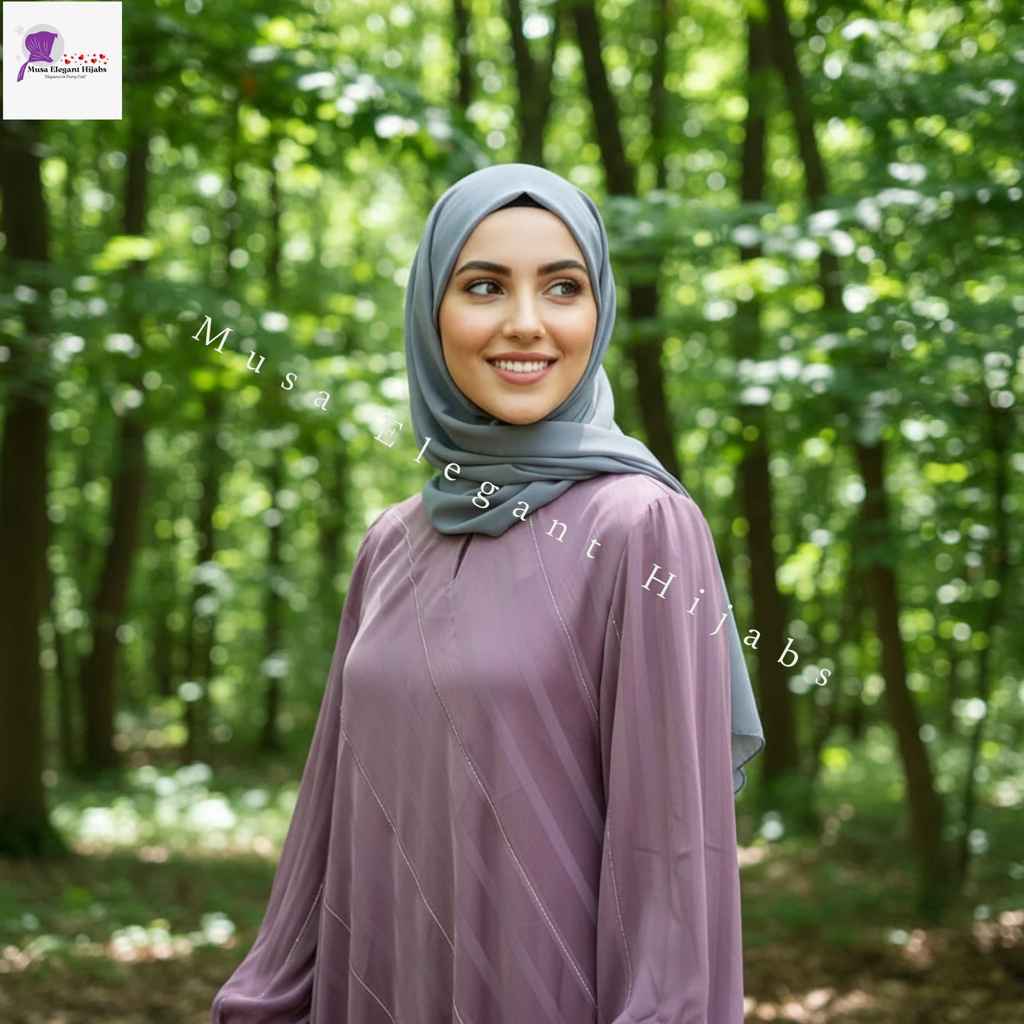 Dusty Mauve Flared Abaya