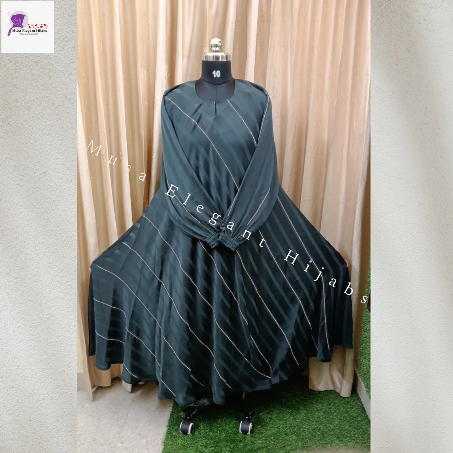 TealGreen Flared Abaya