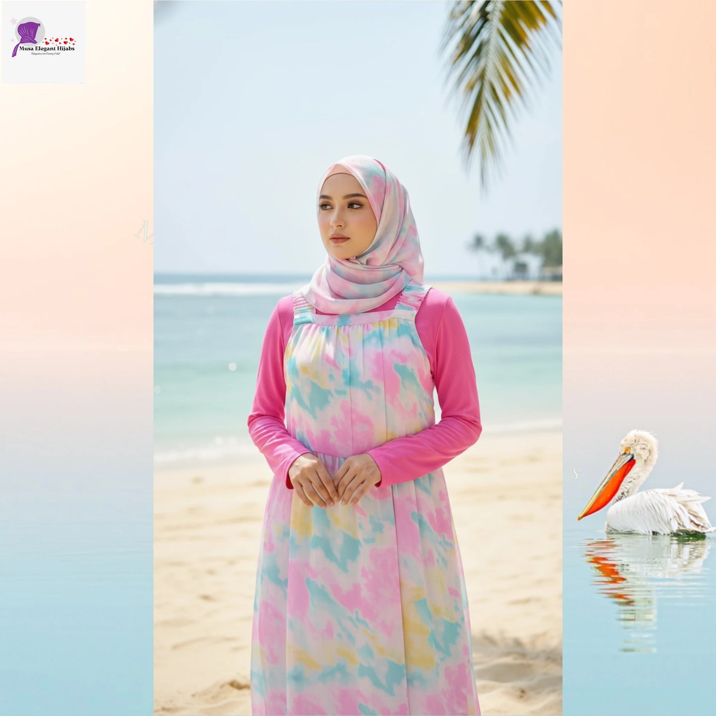 Pastel pink Safa Breeze Gown