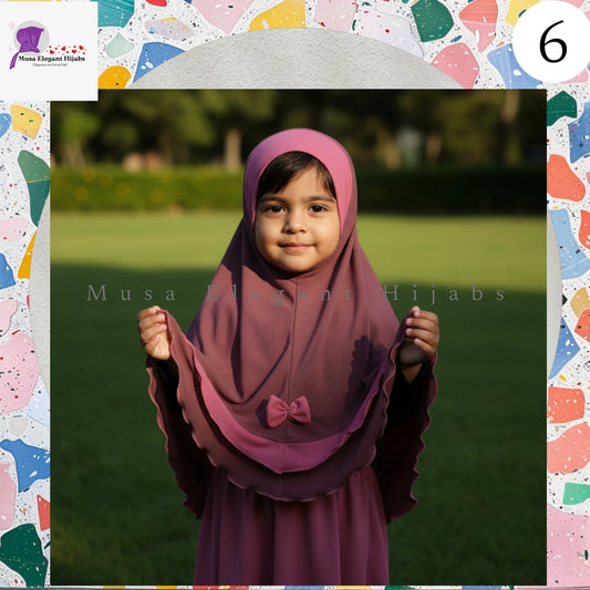 Little Noor Bow Hijabs -  Antique Rose