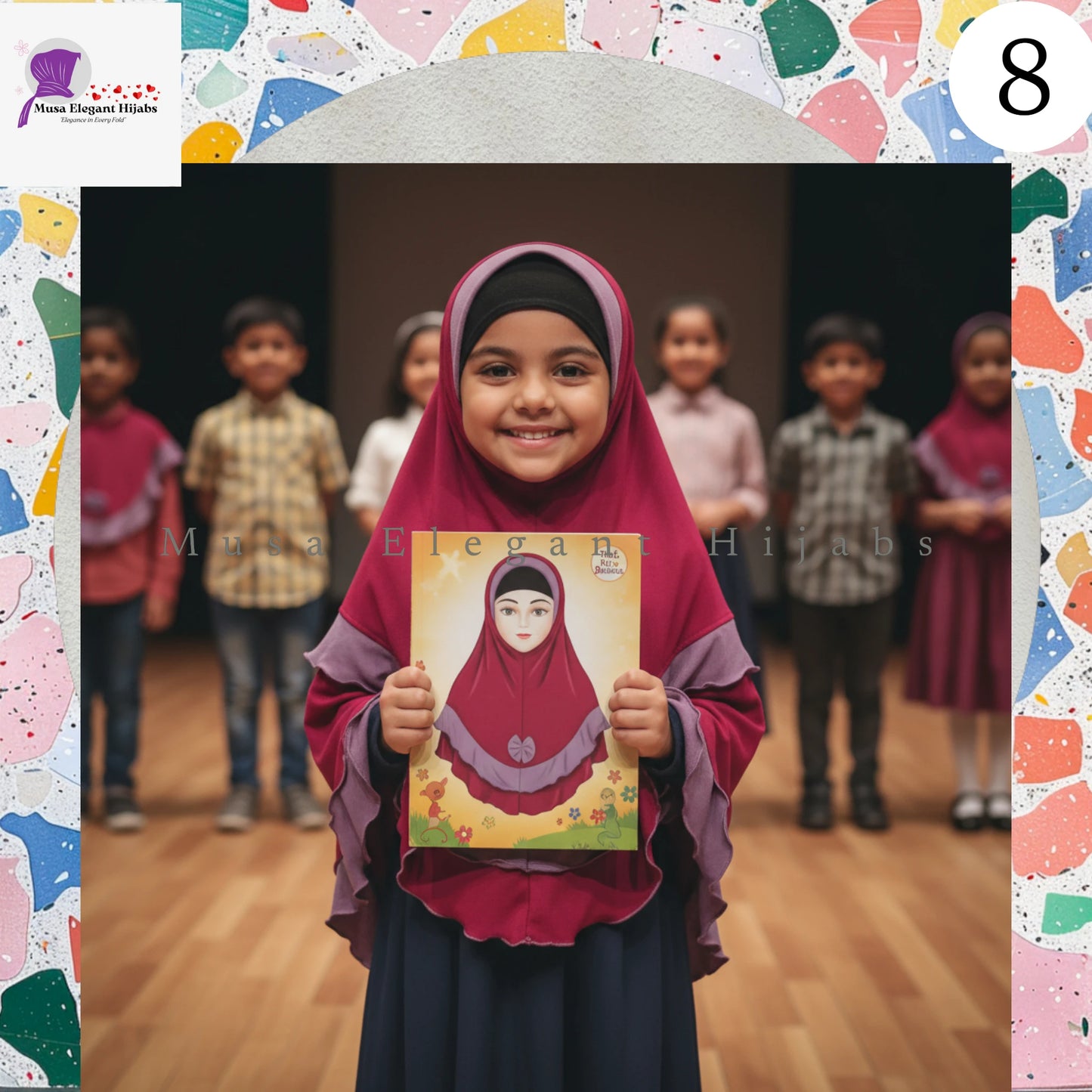 Little Noor Bow Hijabs -  Maroon Berry