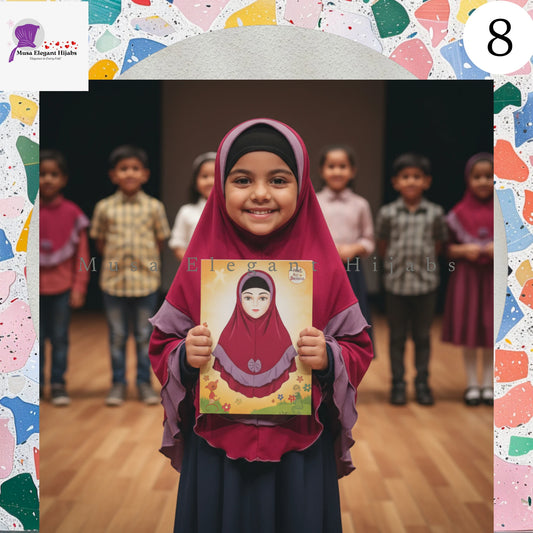 Little Noor Bow Hijabs -  Maroon Berry