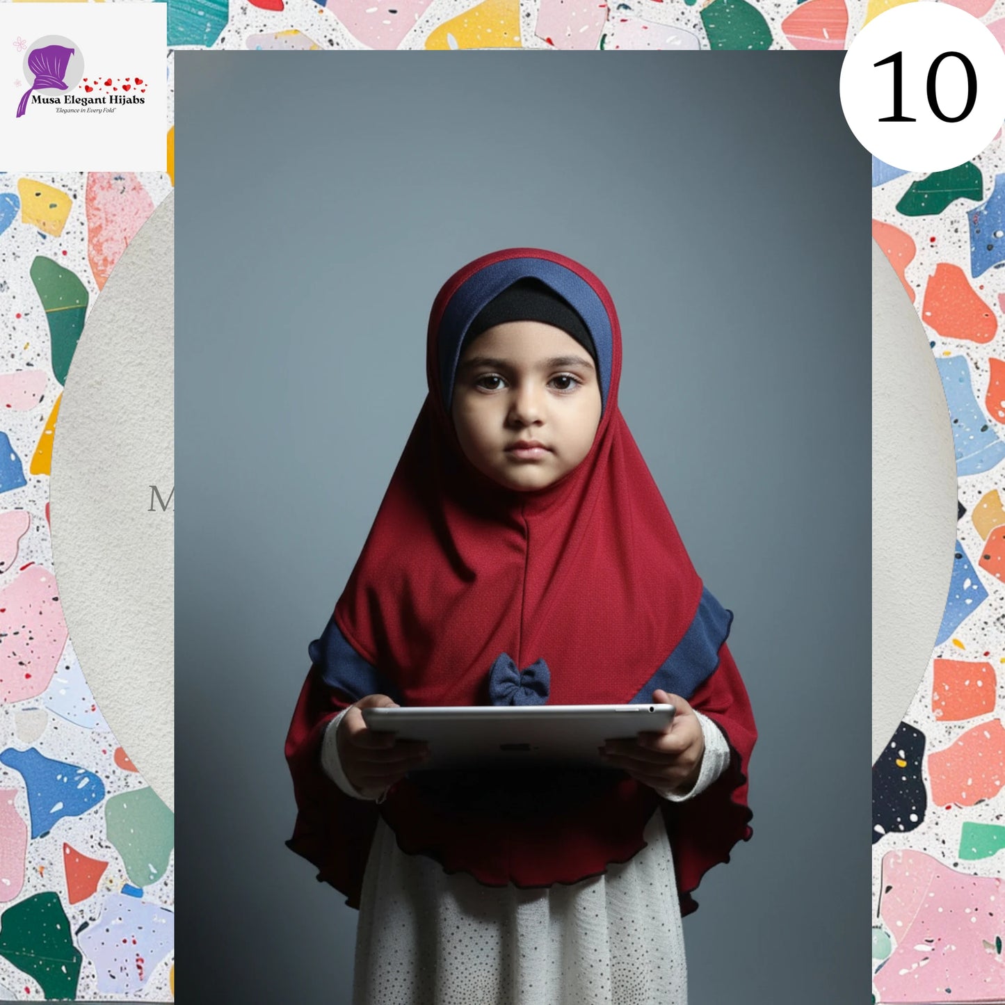 Little Noor Bow Hijabs - Heritage Brick