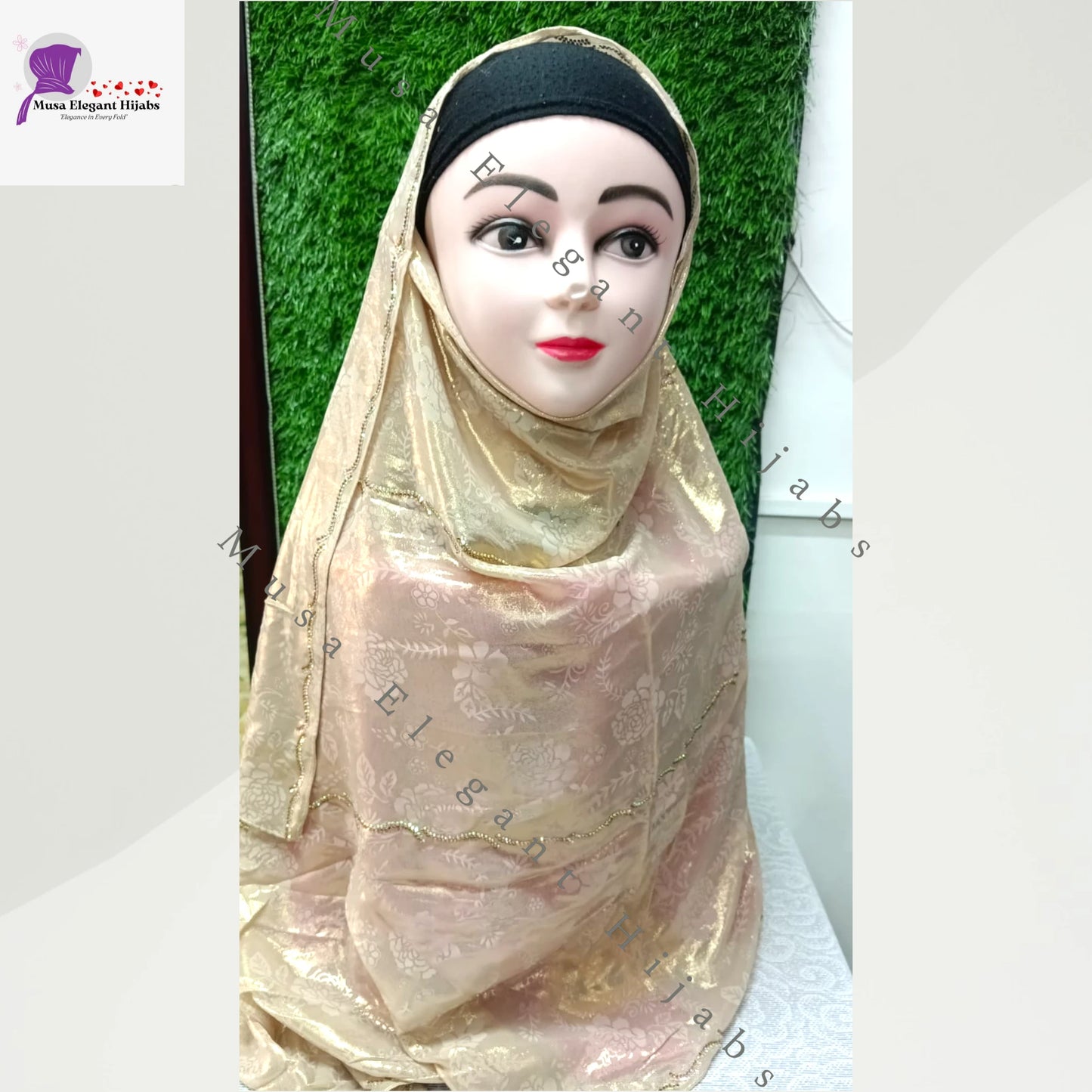 Laila Golden Shimmer Hijabs - Soft Gold Sheen