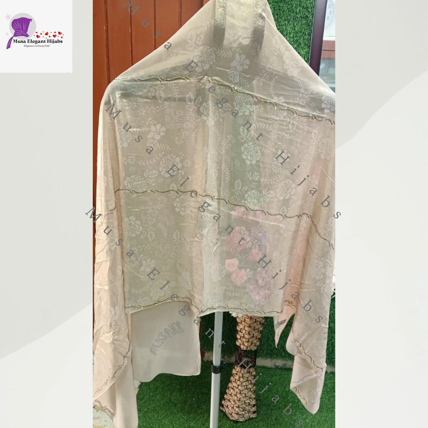 Laila Golden Shimmer Hijabs - Soft Gold Sheen