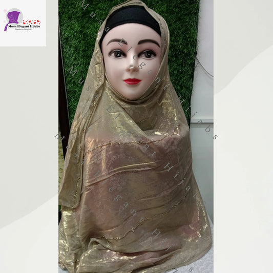 Laila Golden Shimmer Hijabs - Antique Gold