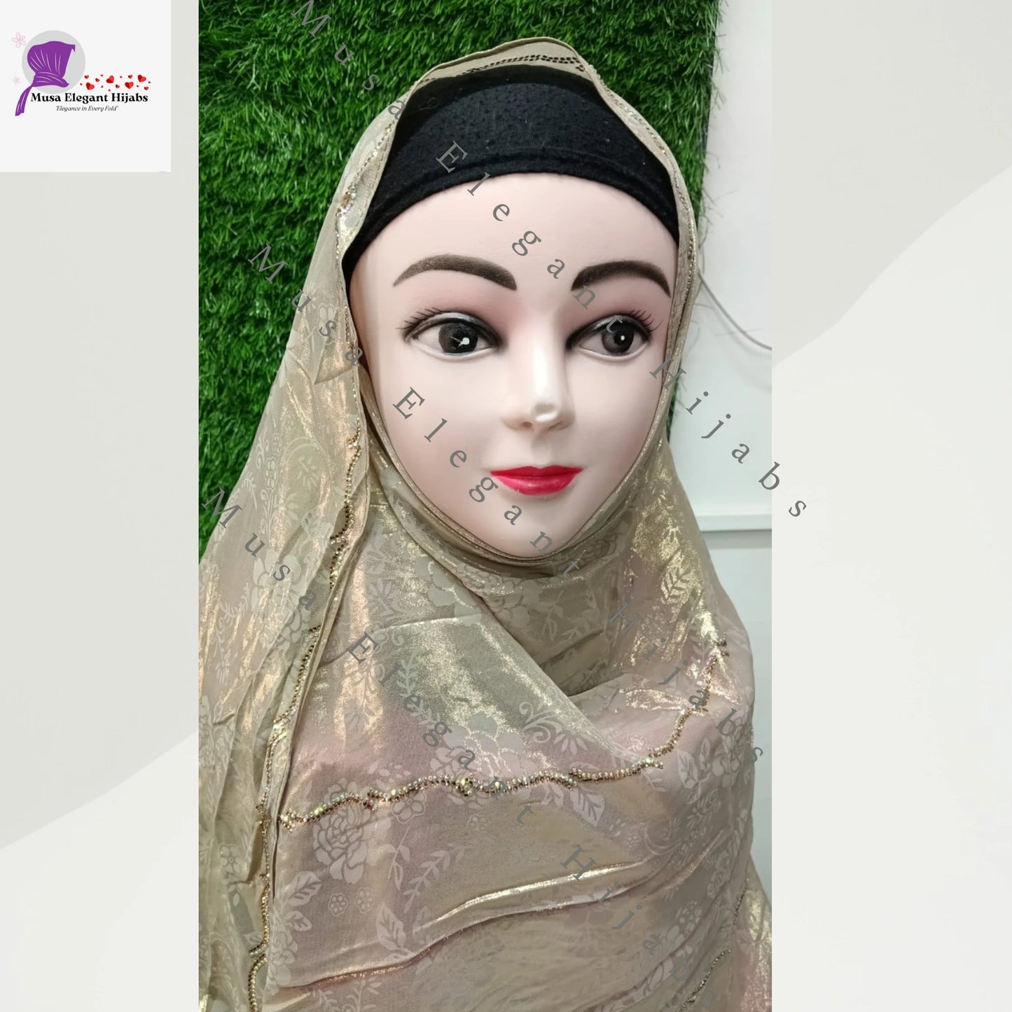 Laila Golden Shimmer Hijabs - Antique Gold