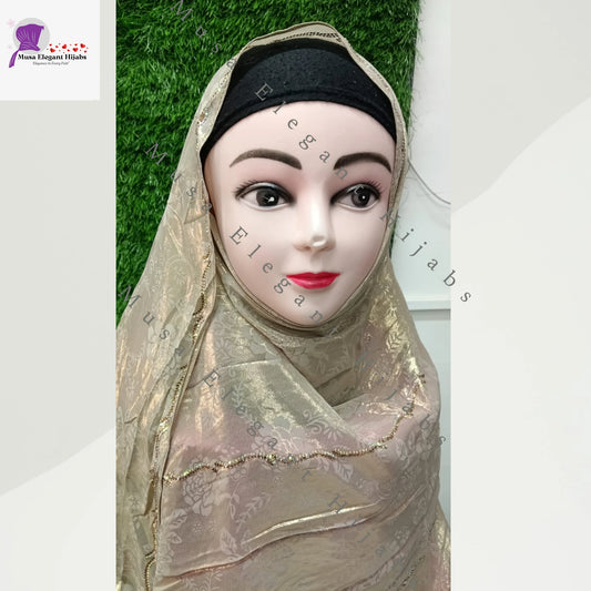 Laila Golden Shimmer Hijabs - Antique Gold