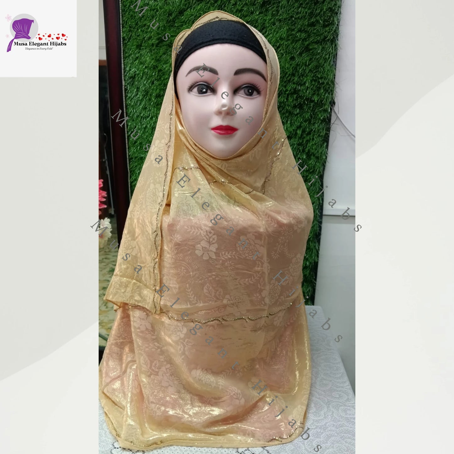 Laila Golden Shimmer Hijabs - Honey Gold