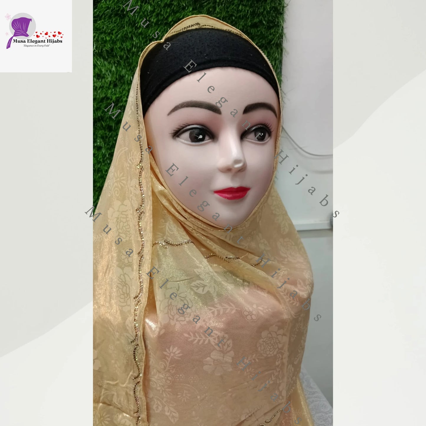 Laila Golden Shimmer Hijabs - Honey Gold
