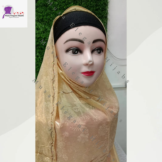 Laila Golden Shimmer Hijabs - Honey Gold