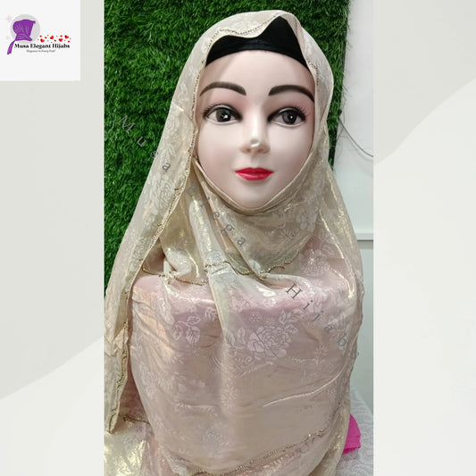 Laila Golden Shimmer Hijabs - Soft Beige