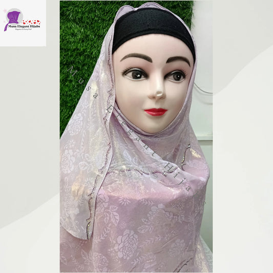 Laila Golden Shimmer Hijabs - Dusty Lilac Pearl