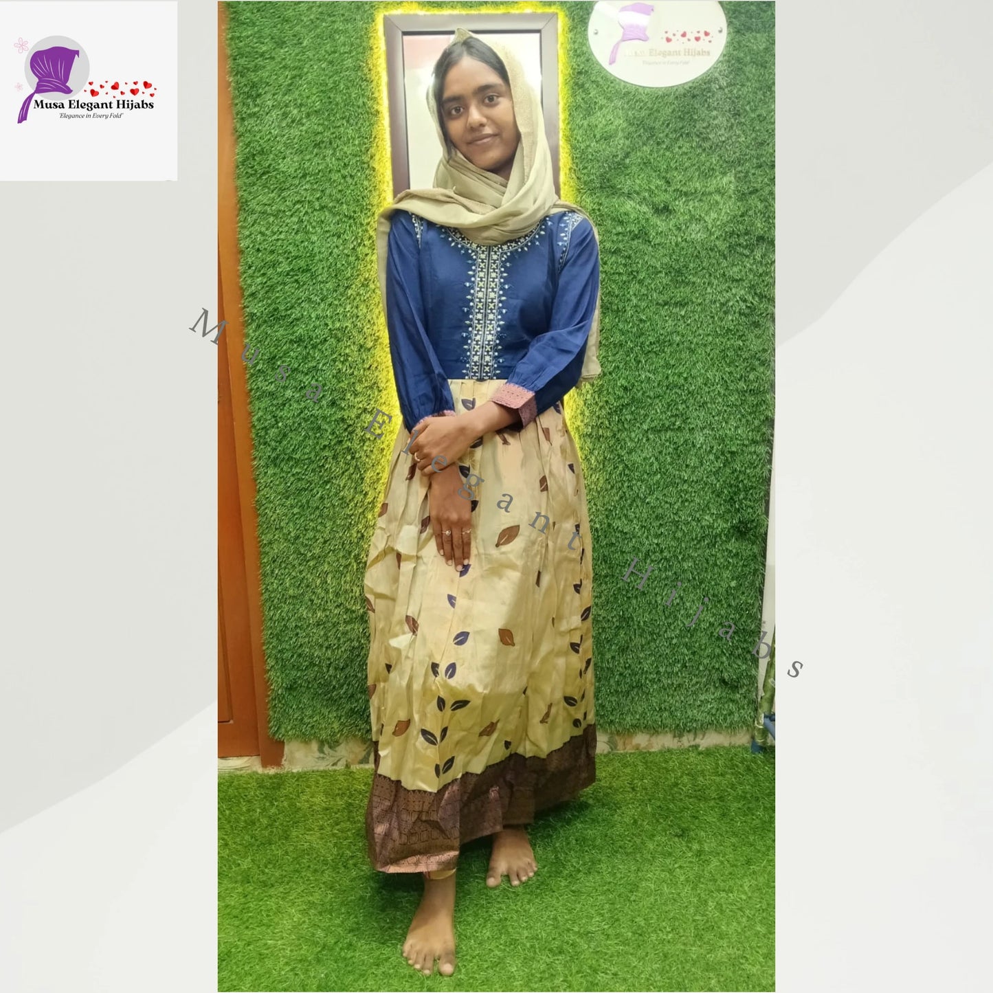 Noore Zari Top - Navy Blue