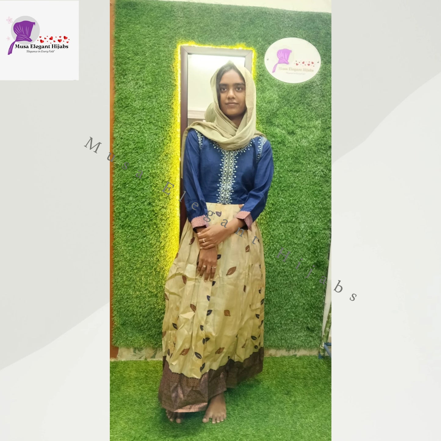 Noore Zari Top - Navy Blue