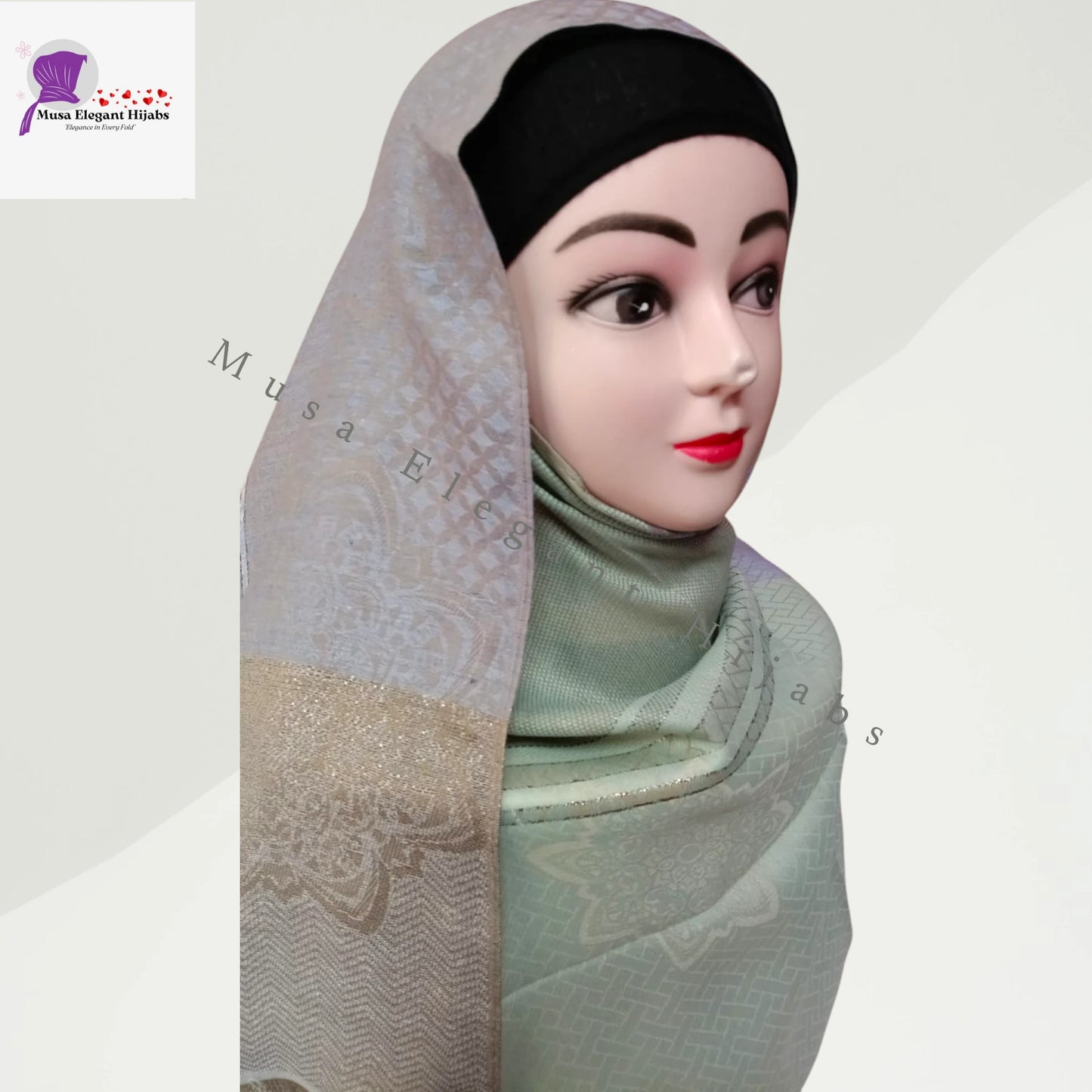 Zareen Silk Hijab - Pistachio Ash