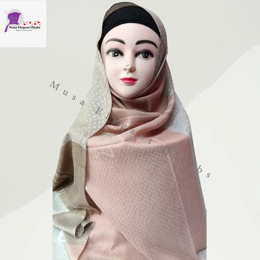Zareen Silk Hijab - Blush Champagne Taupe