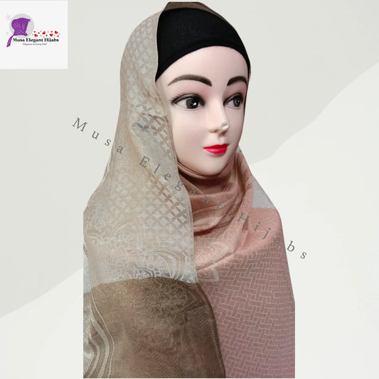Zareen Silk Hijab - Blush Champagne Taupe
