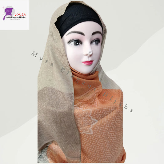 Zareen Silk Hijab - Amber Taupe Silk