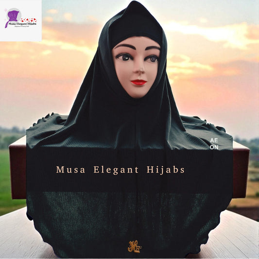 Black Ribbed Hijab