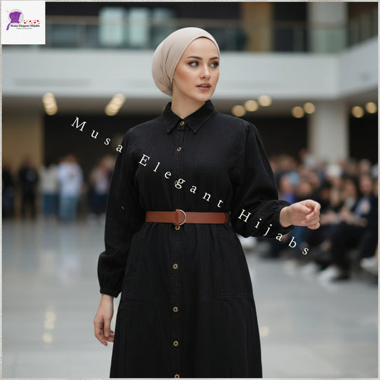 Black Denim Abayas