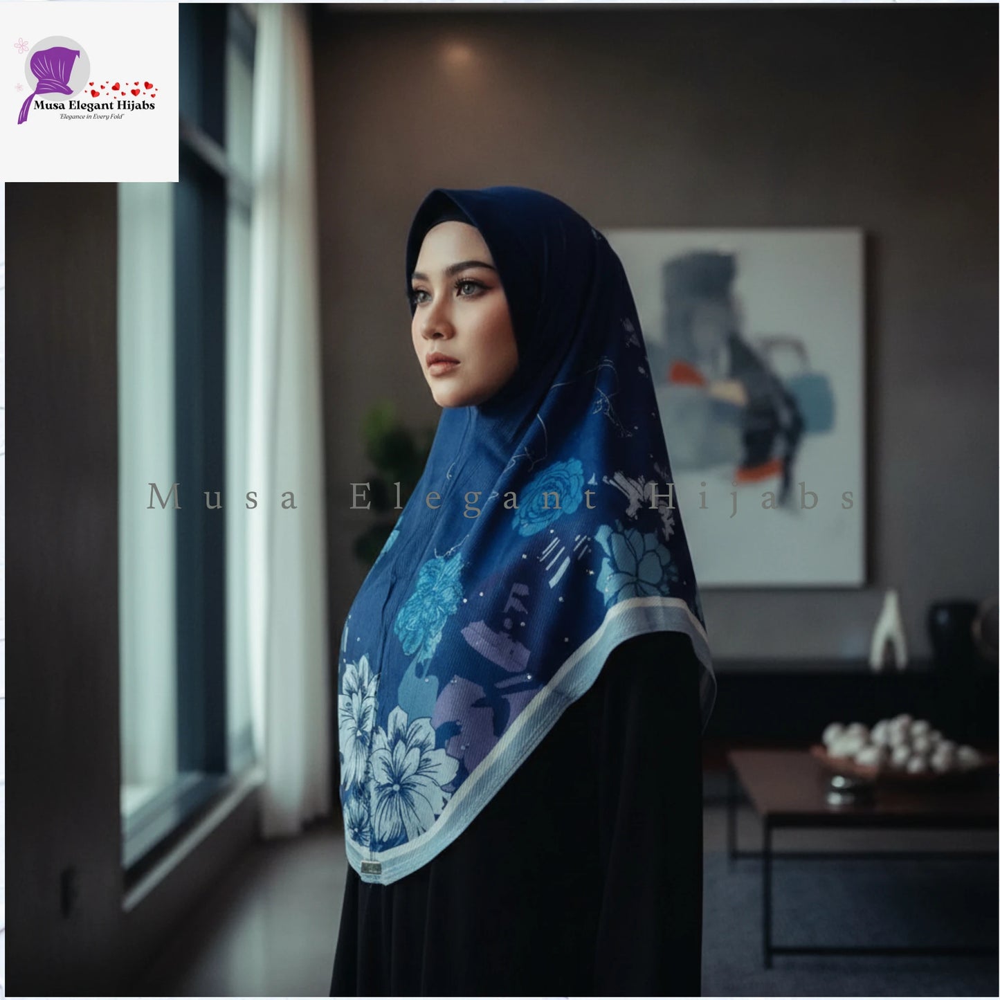 Blue AlFaro Printed Hijabs
